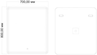 Зеркало с подсветкой Art&Max Tito 70x80см AM-Tit-700-800-DS-F